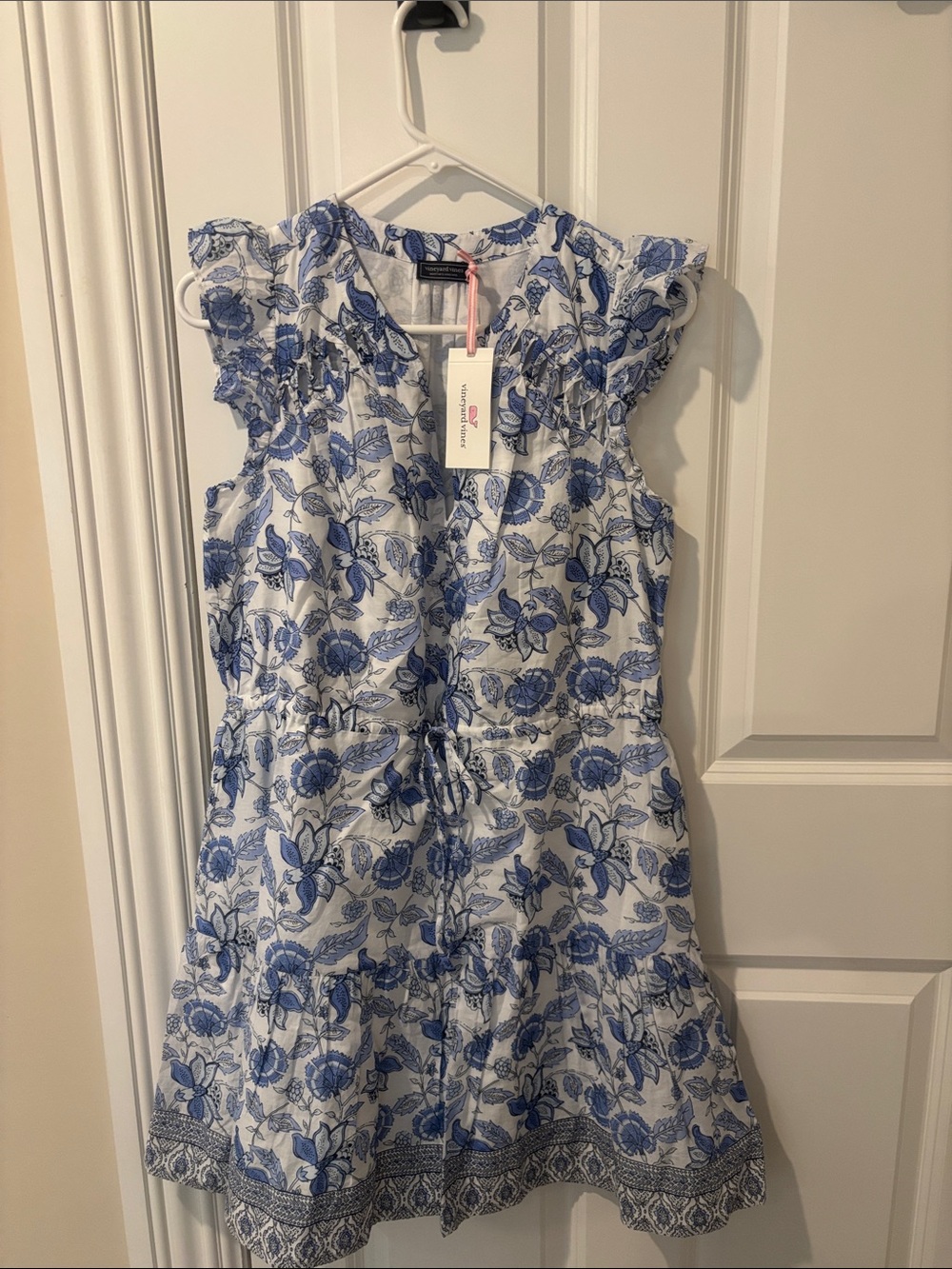 Vineyard Vines Abigail Mini Dress with Blue Floral Print NWT